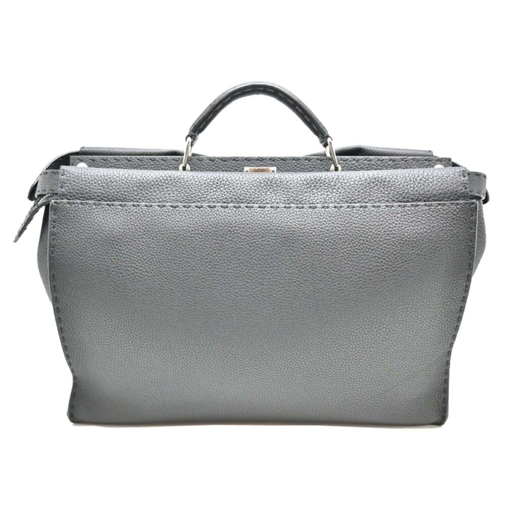 Fendi Peekaboo Selleria Women's/Men's 2-Way/3-Way Bag 7VA388 Leather Black - Picture 2 of 10